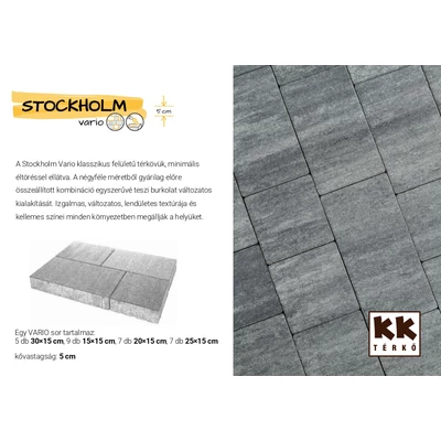 KK Kavics Beton Stockholm vario térkő
